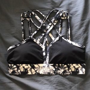 VS PINK- marble strappy sports bra